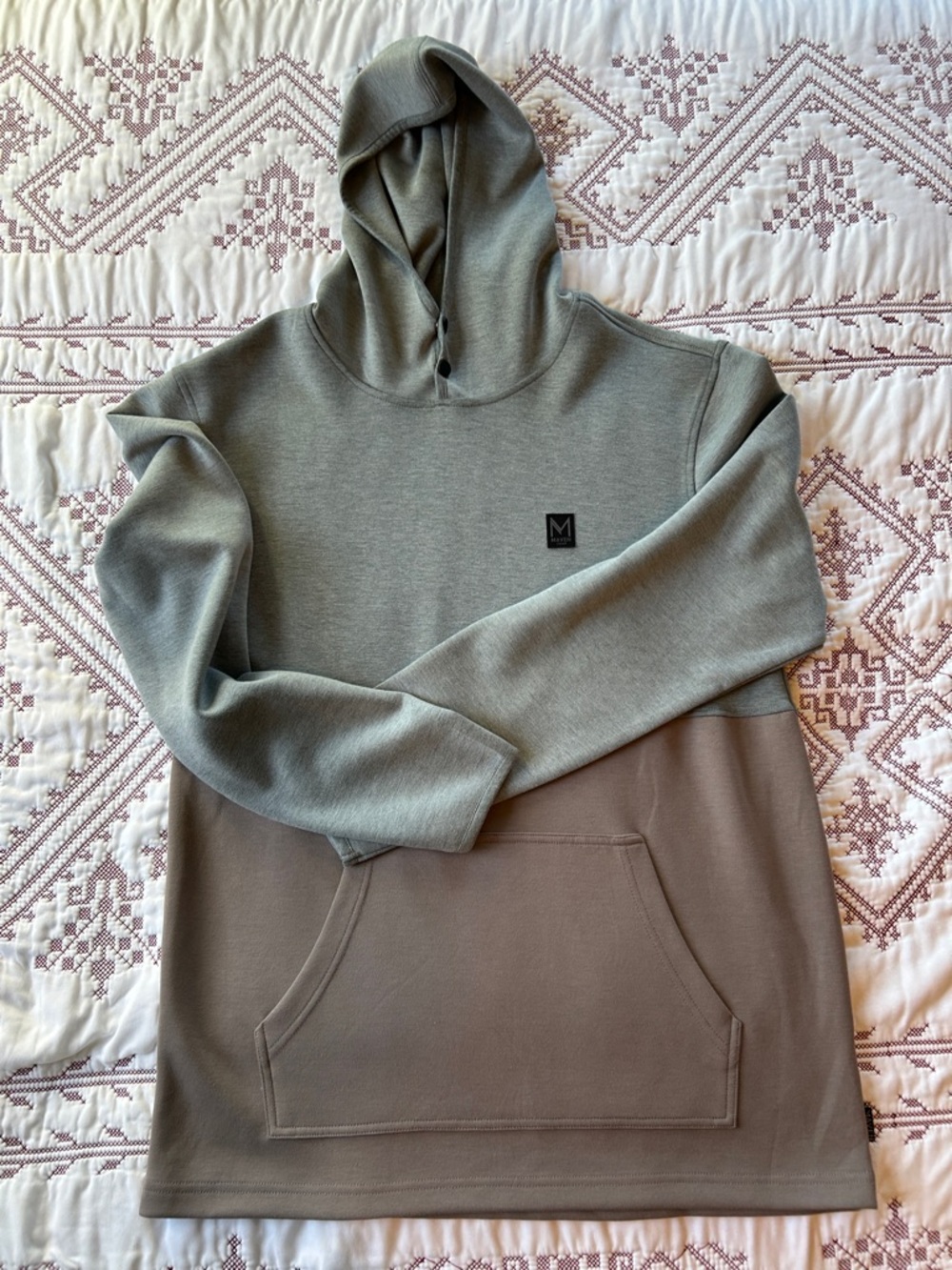 Maven Co/Op Two-Tone Gray and Taupe Hoodie